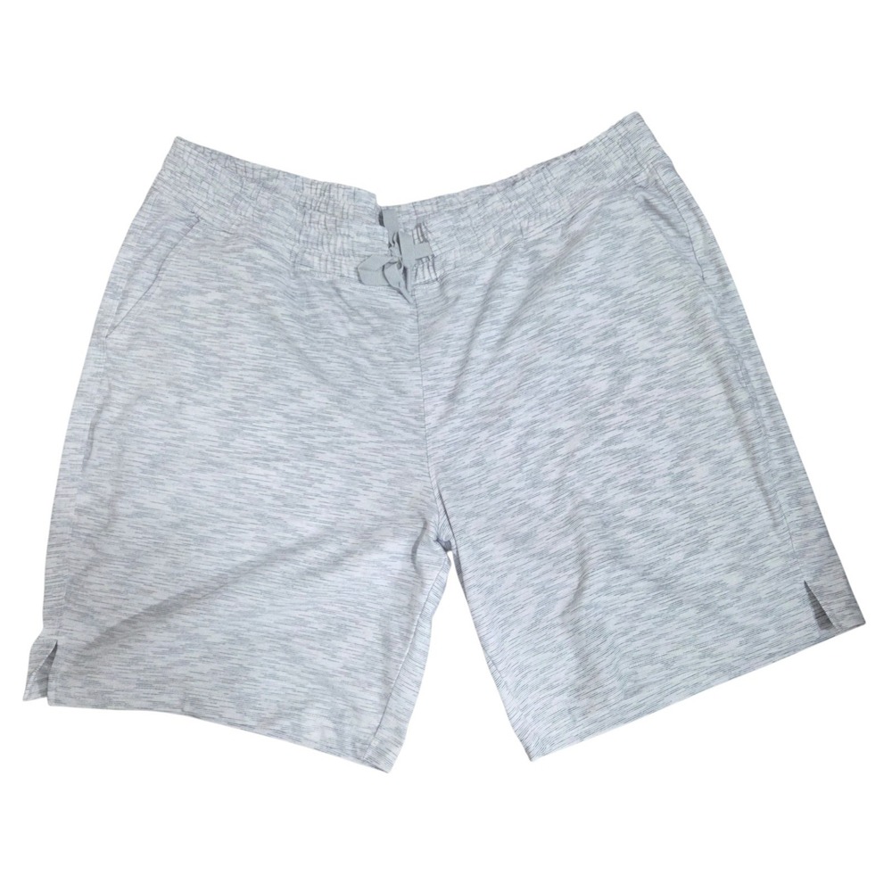 Mondetta Elastic Waist Athletic Shorts Pockets White Gray Women's XXL EUC!!